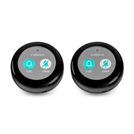 Callovo Wireless Chime, Transmit and Number Erase Button, 2 Single Items, Black, For Restaurants, Call Bell, Call Bell, Order Call Bell, For Stores, Ping Pong, Addition