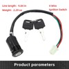 SUPAOSPG Ignition Switch with Keys 4 Wire for 50cc 70cc