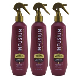 INFUSIUM LEAVE-IN TREATMENT Repair & Replenish, Nourish, Renew Spray with Niacinamide, Argan Oil, Ceramides, 11 FL OZ (3 Pack)