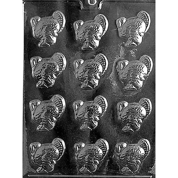 Grandmama's Goodies T003 Thanksgiving Bite Size Small Turkey Chocolate Candy Soap Mold with Exclusive Molding Instructions … (1)