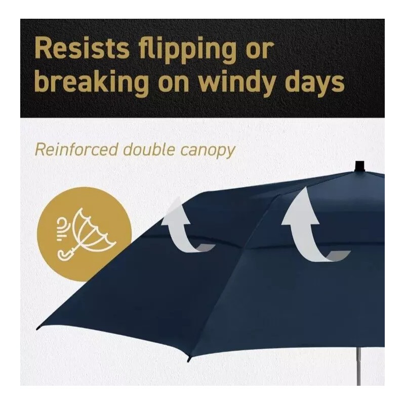EEZ-Y Umbrella. Charcoal Gray Full Coverage and Portable EEZY 58''