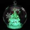 Four Cart Cute Handmade Glassware LED Dome Green Tree