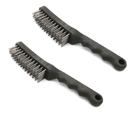 2 Pieces Multipurpose Wire Brush, Wire Scratching Brush with Plastic Handle, Heavy Duty Steel Brush for Cleaning Rust, Grills, Cookers