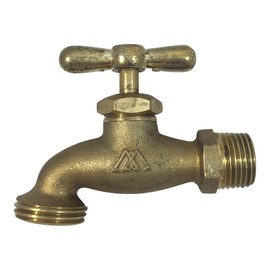 Brass Hose Bibb Valve Compares to Arrowhead Brass 1/2" Male NPT Inlet with 3/4 Water Hose Outlet [79-110] Ideal for Gardens and patios. Llave de Manguera o Nariz de Bronce 1/2"