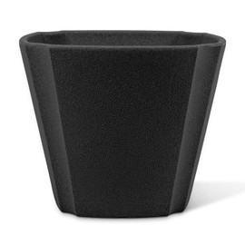 ARBORA 20" Monaco Square Polyresin Indoor and Outdoor Planter with Classic Black Finish - Durable, Weatherproof, Lightweight, Large Plant Pot for Patio, Garden, Deck, Entryway