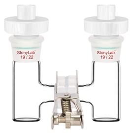 stonylab H-Type Electrolytic Cells, Replaceable Borosilicate Glass Double Cell Ion-Exchange Membrane Electrochemical Glass Cell Sealed Tubular Reactor for Electrochemistry, 10 ml
