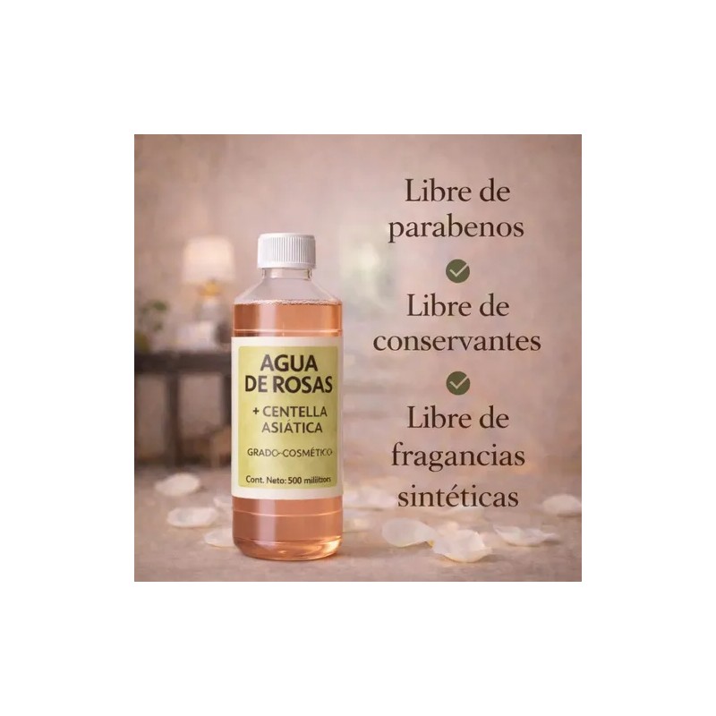 Agua De Rosas + Centella Asiática 500ml Tónico Facial Natura