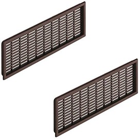 Gedotec Door Grille Plastic Ventilation Grille Rectangular Door Fan Square 175 x 41 mm Exhaust Air Grille Slotted with Cover Edge Made in Germany Pack of 2 Ventilation Grille Brown for Doors and
