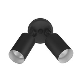 NICOR Lighting 100W Black Double Cylinder Adjustable Security Flood Light (11521)