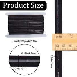 GORGECRAFT 20 Yards Silicone Gripper Tape 2/5" Wide Non-Slip Flat Elastic Band Ribbon Stretch Webbing Roll Spool with 3.5mm Rubber Sewing Strap Belt for DIY Craft Underwear Bra Headband Garments Black