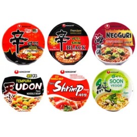 Nongshim Cup Instant Noodle Soup 6 Flavors Package