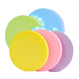 120 Esponjas Limpiadoras Faciales Redondas de Cara Almohadillas de Esponja para Quitar Maquillaje Suaves Comprimidas Exfoliantes, 120pz rosas