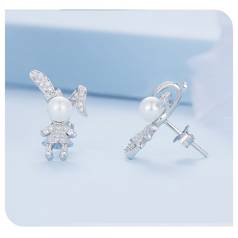 PAHALA 925 Sterling Silver Cute Rabbit With Zircon Pave Setting