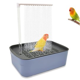 Afenau Vogeldusche Wellensittich, Wellensittich Dusche mit Großer Kapazität, Automatisch Wasserzyklus Vogel Dusche, Multifunktionaler Wellensittich Badewanne für Sittiche Wellensittiche