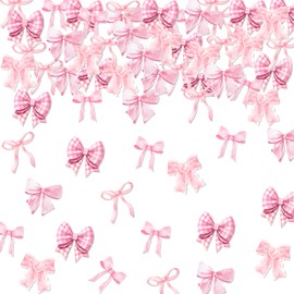 Fyeoxle 100PCS Pink Bow Confetti Bow Party Confetti She is Trying the Knot Table Confetti Pink Bow Scatter Confetti for Bow Theme Girls Birthday Baby Shower Party Supplies