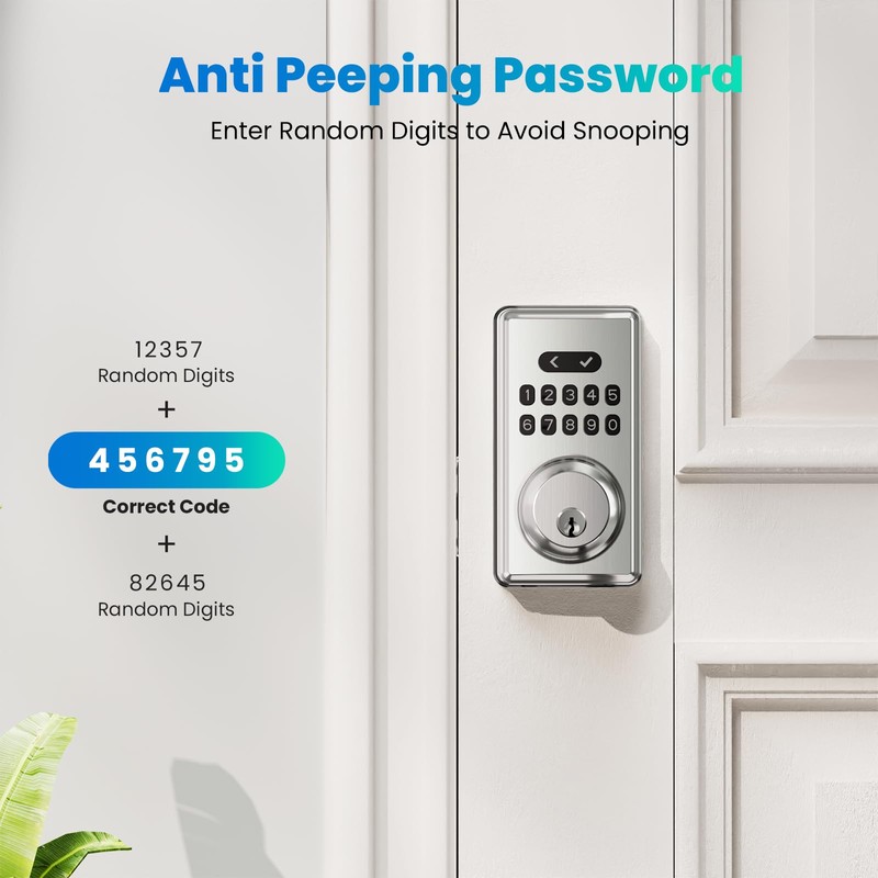 MOUSETRO Keyless Entry Door Lock, Electronic Keypad Deadbolt for Front