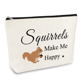 Squirrel Lover Gift Squirrels Cosmetic Bag for Women Girls Animal Lover Gift Makeup Bag Best Friend Daughter Birthday Gift Christmas Graduation Gift for Sister Niece BFF Travel Toiletry Pouch