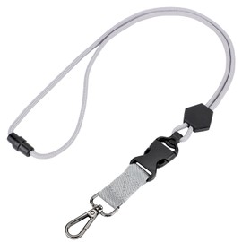 Segus Lanyard Safety Clasp, 1 Piece Keyring with Strap, Lanyard Key with Removable Buckle, Lanyards with Carabiner for Outdoor Activities (Grey)