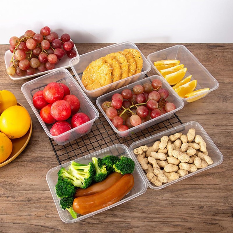 LECEHIVO 120 Pcs Plastic Meal Prep Containers with Lids 25