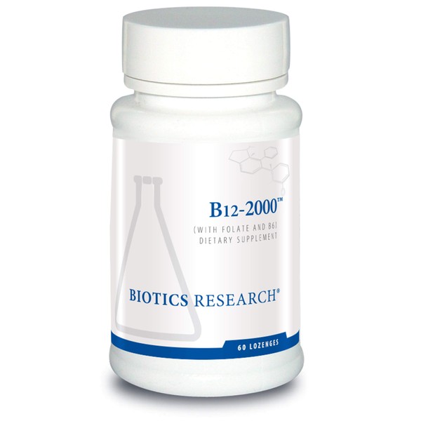BIOTICS Research B12 Lozenges Vitamin B6 and B12 2000 Lozenges with Folate 60 Lozenges