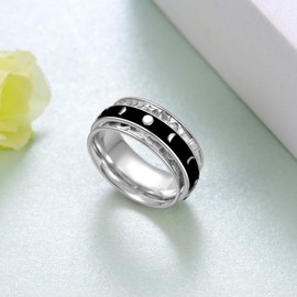 Anxiety Ring 925 Sterling Silver Moon Phase Relief Anxiety Ring Fidget Ring Spinner Ring Jewelry Gift for Women Teen Girls