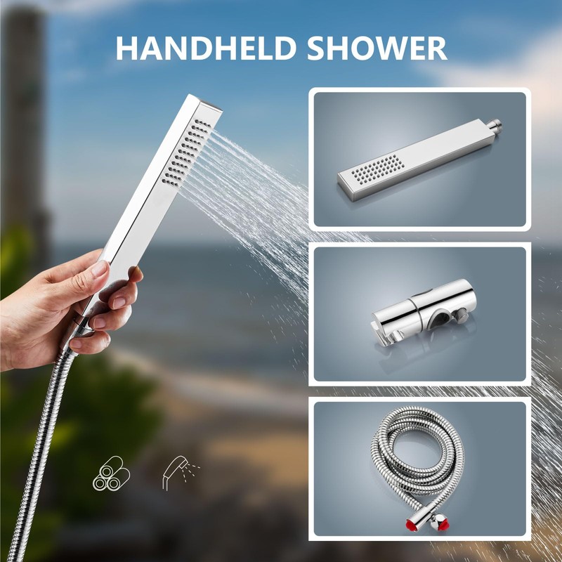 Aolemi Wall Mount Outdoor Shower Kit,Outdoor Shower Fixtures Faucet System