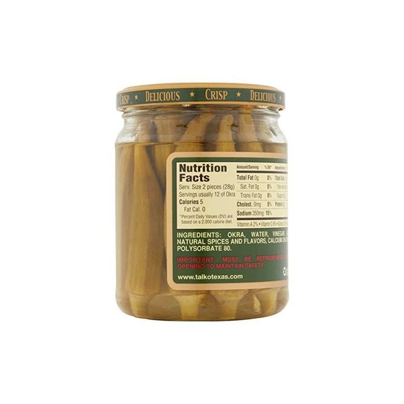 Talk O' Texas Crisp Okra Pickles Mild 16 Oz (Pack