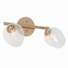 LNC 17-in W 2-Light Gold Modern/Contemp