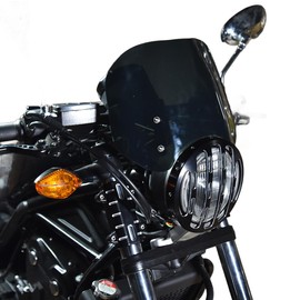 Motorcycle Front Windscreen Windshield Compatible with Honda Rebel CMX 500 2018 2019 2020 2021 2022 2023 2024 Wind Screen Fairing Deflector Protector (Smoke)