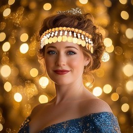 Fstrend Boho Coin Headpiece Gold Tassel Headbands Sequin Cosume Headwear for Women (Gold, M)