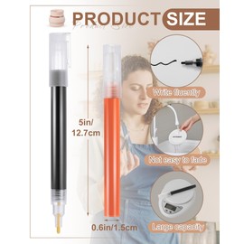 Gilprop 2 Pieces Underglaze Pen for Ceramics, Underglaze Marker, Permanent Porcelain Colored Writing Pen DIY Decorating Under Ceramic Pottery Bisque(Black, Red)