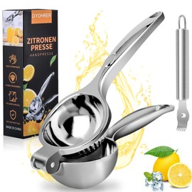 DYDHRER 7 cm Lemon Squeezer Hand Press, Lemon Squeezer with Zester Ripper, Lemon Squeezer Aluminium, Manual Citrus Juicer for Lemons and Limes for Kitchen, Bar, Restaurant