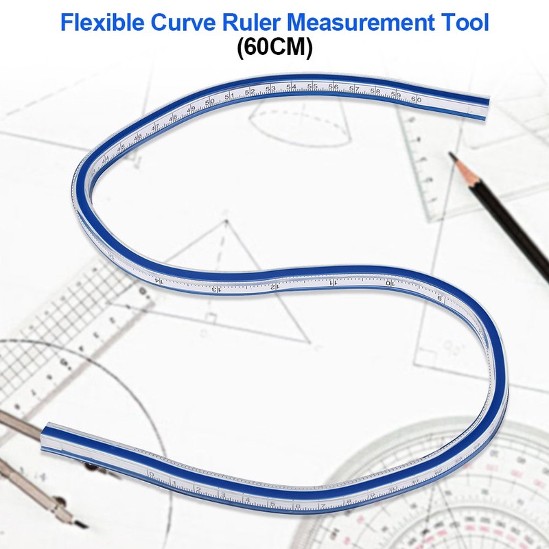 Flexible Curve Ruler, Plastic French Curve Ruler for Engineering Drawing