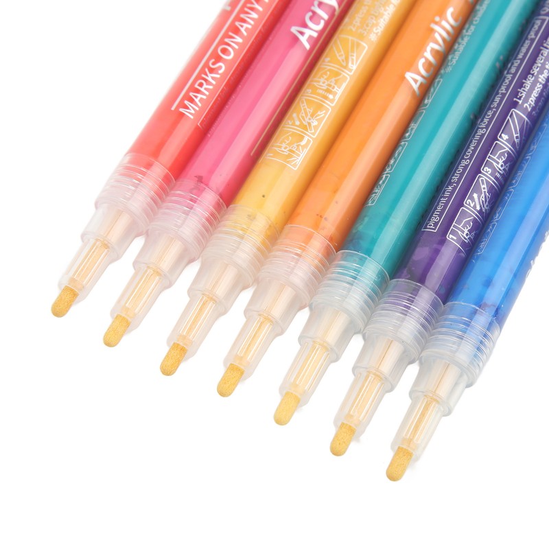 24Pcs Acrylic Paint Markers Multi Function Safe Nontoxic Moistureproof Quick