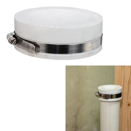 Fernco QC-104W 4-in. Qwik Cap Flexible PVC Pipe Cap Drain Waste and Vent, White