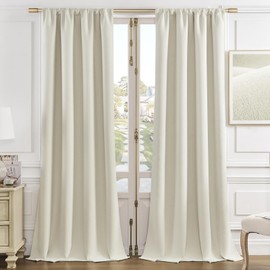 Joydeco White Velvet Curtains 84 Inches 2 Panels, Luxury Thermal Insulated Soft White Curtains for Bedroom & Living Room, Room Darkening Velvet Drapes, Rod Pocket (52W x 84L)