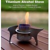 Titanium Alcohol Stove, Extendable to 14 cm, Ultra Light, for
