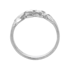 Sterling Silver Tiny Nugget Toe Ring for Women Pinky Ring Midi Ring Knuckle Ring Size 2