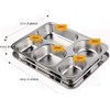 AIYoo Set of 2 Stainless Steel Rectangular Divided Plates Tray