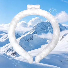 Cozeoa Instant Cooling Ice Neck Collar for Adults & Youth, Reusable Transparent PVC Cold Therapy Wrap with Adjustable Strap, Stay Cool 4-6Hrs for Summer Hiking, Running, Fishing, Outdoor Work (White)