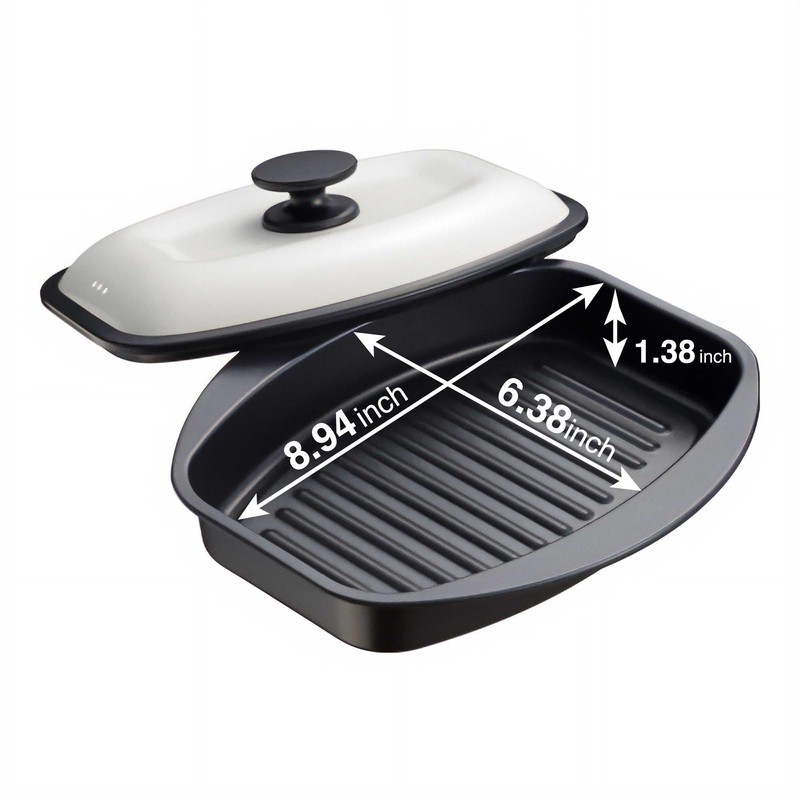 UPB Japan 7-in-1 Microwave Grill Pan with Lid (M) size