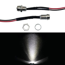 Lumonic 10 x Super Bright Screw LEDs with Resistor for 24 V Applications - High Power LEDs with Connection Cable for Soldering DIY in Colour Neutral-W