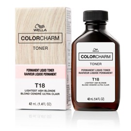 COLORCHARM Permanent Liquid Toners | Neutralize Brass | Free of Parabens | Vegan | T18 Lightest Ash Blonde | 1.4 Fl Oz