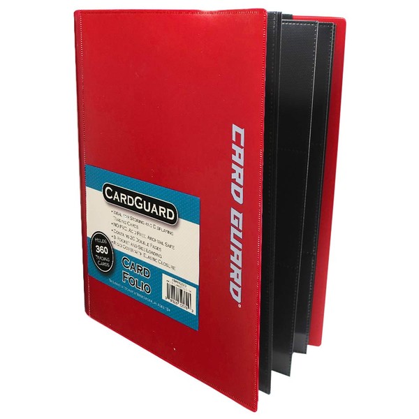 CardGuard Trading Card Pro-Folio, 9-Pocket Side-Loading Pages,, Red