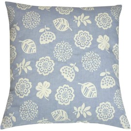 Seat Cover 55 x 59 cm Camellia Pattern Sax 100% Cotton Made in Japan Cotton Twill