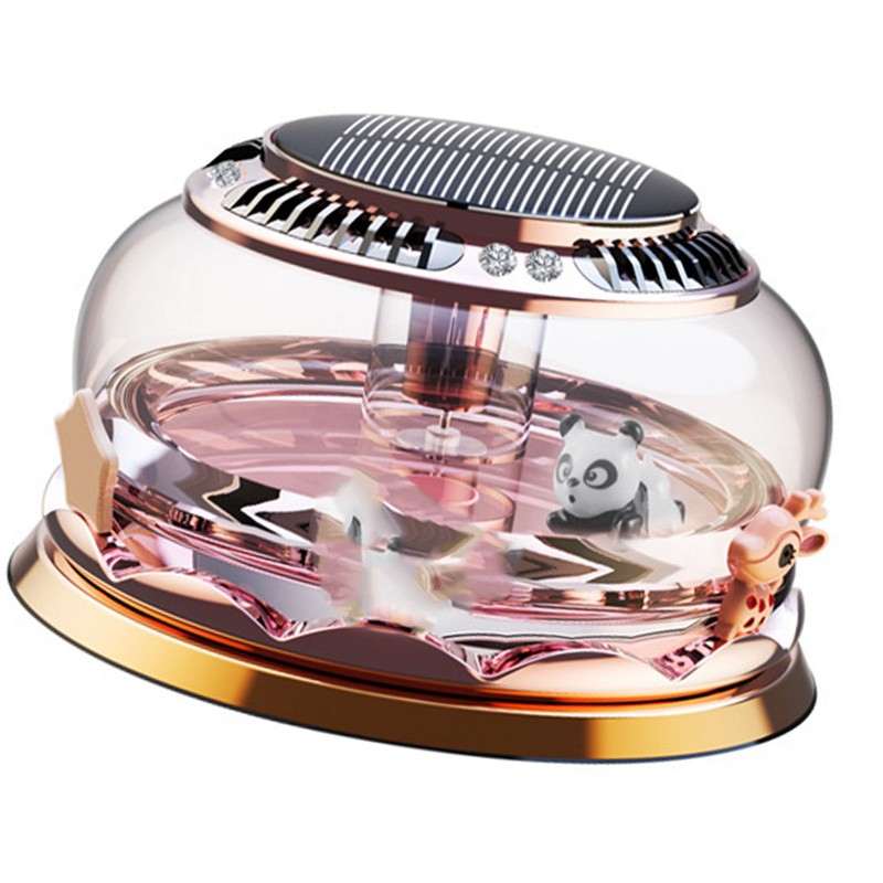 Car Perfume Decoration Solar Powered Rotating Aromatherapy Diffuser Ornament for