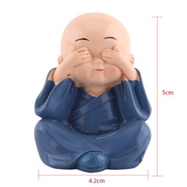 4 Pcs Baby Buddha Statue, No Evil Wise Monks, Hear See Speak Do No Evil Mini Buddha Statues for Car Dashboard Decoration, Office, Table, Shelves, Living Room