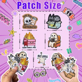 Meneng Funny Iron on Embroidered Patches: 30PCS Sew On Applique Patch with Cute Animal Humorous Quotes - Cartoon Funny DIY Crafts for Jacket Hat Backpack Shirt Decor