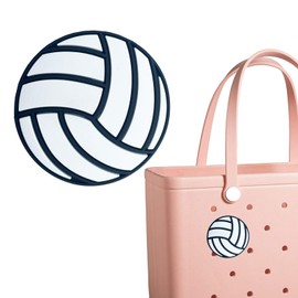 Ycendravious Volleyball Bag Charm, Compatible with Simply Southern Totes and Rubber Beach Bag, Volleyball Shape, Unisex, 1 Count