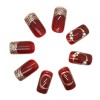 Unbranded 24PCS French Wine Red False Nails New Year Square